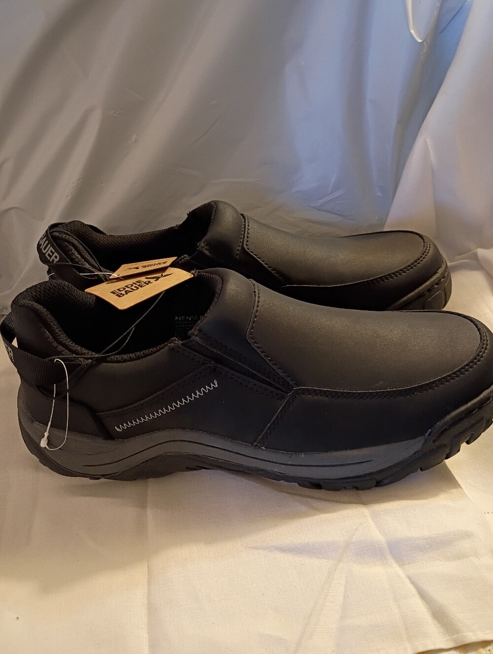 New! Men’s Eddie Bauer Black Slip-on Colbert Style Walking Loafers Shoes Size 8